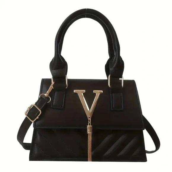 Elegant Unbranded Crossbody Bags w Gold Accents in Black, Rose, Khaki, White NIP - Picture 2 of 15